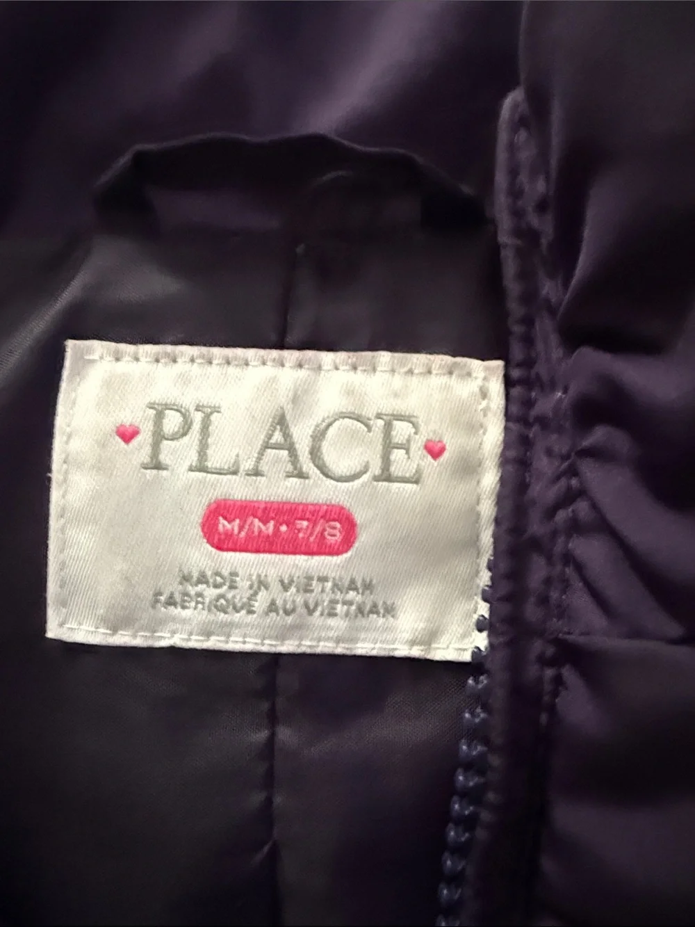 Place Kids Dark Purple Quilted Puffer Jacket